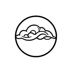 Abstract Wave and Cloud Design: Nature-Inspired Circular Icon, Symbol, or Logo