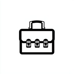 Simple Black Briefcase Icon Design Business Office Bag Professional Portfolio