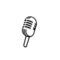 Retro Microphone Icon: Vintage Style Audio Equipment for Music Recording and Broadcasting