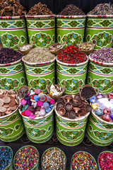 Herbalist shop in the medina,  Marrakesh, Morocco.