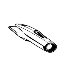 Futuristic Spaceship Line Art: A sleek vector illustration of a spaceship, perfect for science fiction, technology, and space exploration projects.  Clean lines and bold design.