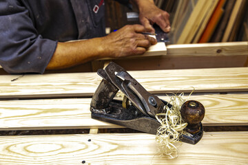 Carpenter at work in Meknes, Morocco