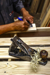 Carpenter at work in Meknes, Morocco