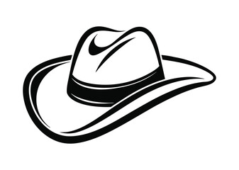Cowgirl hat silhouette, cowgirl hat icon, cowgirl vector illustration.
