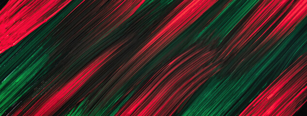 Abstract art background dark red and green colors. Watercolor painting on canvas with black strokes...