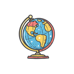A 3D-rendered icon of a global symbol, representing the Earth or global connectivity.