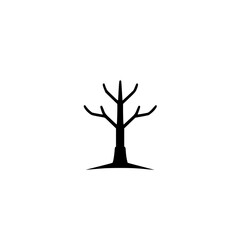 Stark Minimalist Tree Silhouette: A Black and White Vector Graphic Design