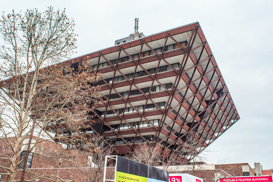 slovak radio iconic building of bratislava	