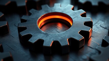 Customizable Modern Gear Clip-Art Illustration for Digital Designs and Presentations
