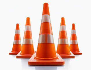 traffic cones isolated on white background
