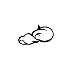 Whimsical Cloud Smoke Design: Vector Graphic, Illustration, and Icon