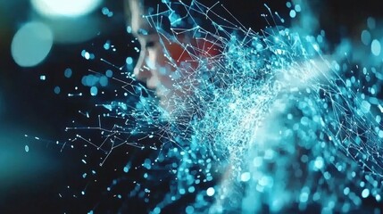 Digital transformation of self urban environment abstract art nighttime close-up view emotional connection