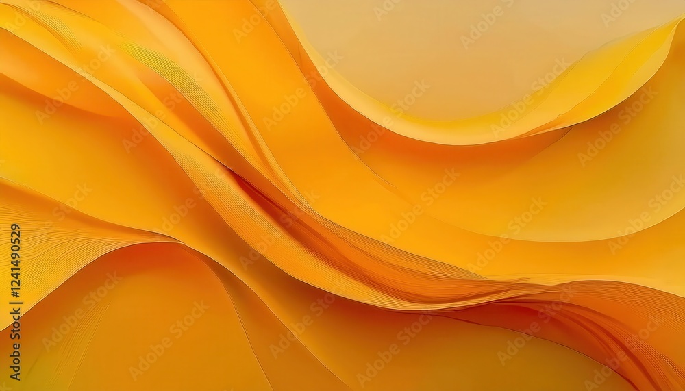 Poster undulating golden sand dunes with smooth flowing curves, warm gradient hues, and intricate surface texture