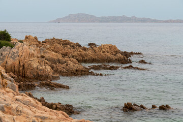 Sardinia island  Italy. Prince's beach on a cloudy morning