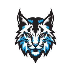 Lynx mascot head, vector illustration