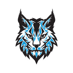 Lynx mascot head, isolated vector illustration