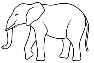 Minimalist Elephant Line Art Vector