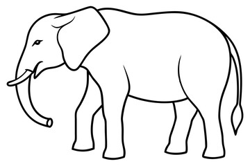 Minimalist Elephant Line Art Vector