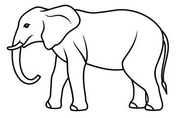 Minimalist Elephant Line Art Vector
