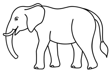 Minimalist Elephant Line Art Vector