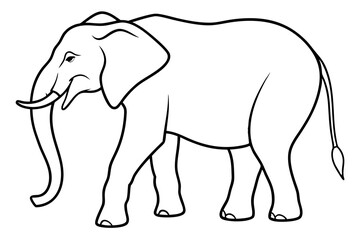Minimalist Elephant Line Art Vector