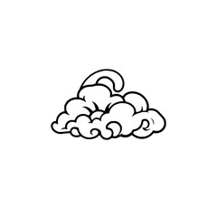 Stylized Cloud Illustration: Vector Graphic Design of a Simple, Abstract Cloud Shape