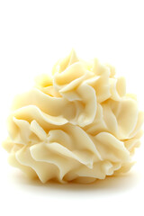 Creamy mayonnaise splash with a silky texture, isolated on white backdrop