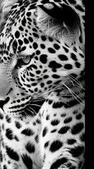 Black and white leopard fur seamless vector print