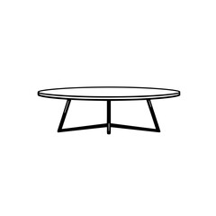 Modern Oval Coffee Table: Minimalist Interior Design Furniture. Simple, Elegant, and Stylish for a Contemporary Home Decor.