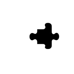 Abstract Puzzle Piece: A Black Jigsaw Piece on White Background. Test Your Problem-Solving Skills with this Intriguing Image.
