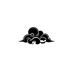 Black Cloud Graphic Design: Simple Vector Sky Symbol, Nature Illustration, Abstract Shape, Minimalist Icon, Perfect for Pattern or Texture