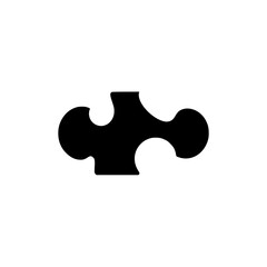 Abstract Black Puzzle Piece: Simple Geometric Design, Minimalist Vector Graphic, Creative Icon, Perfect for Logo or Pattern