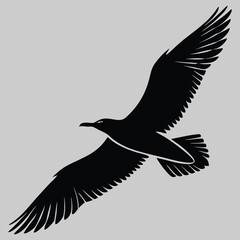 a bird gliding over water silhouette vector design art and illustration