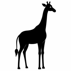Minimalist Giraffe Silhouette Vector Design