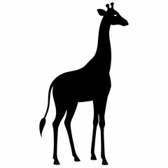 Minimalist Giraffe Silhouette Vector Design