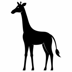 Minimalist Giraffe Silhouette Vector Design