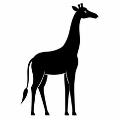 Minimalist Giraffe Silhouette Vector Design