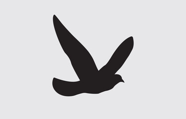 Bird Silhouette Vector Art Illustration Isolated on white background
