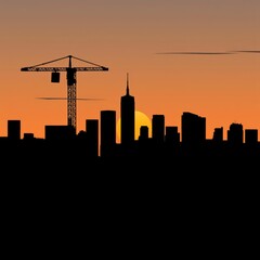 Fototapeta premium Smog-covered cityscape air pollution crisis 3d illustration silhouetted skyline cityscape architecture illustration building city vector