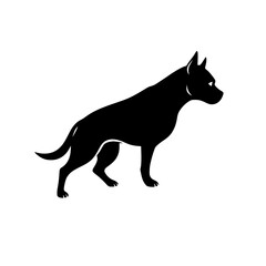 Majestic Canine Silhouette: A Black and White Vector Graphic of a Dog