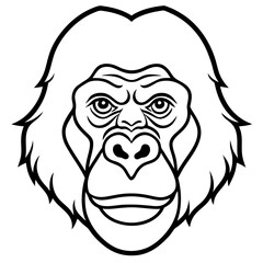 Minimalist Gorilla Head Line Art Vector Design