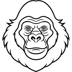 Minimalist Gorilla Head Line Art Vector Design