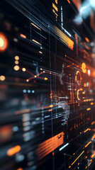 Obraz premium Interactive 3D chart built with AI technology, representing complex data relationships and trends through visually appealing and intuitive design.