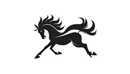 Obraz premium Elegant Black Horse Silhouette Design