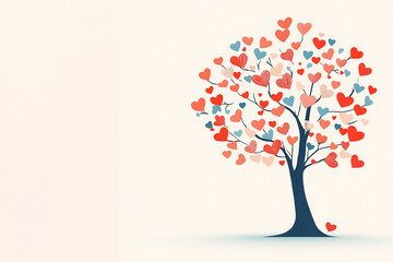 A tree with many hearts on it