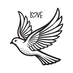 Happy Valentines Day Dove sign