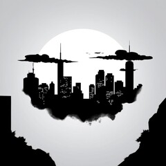 Obraz premium Colorful watercolor image with running woman in front of the skyline of paris on white background silhouetted skyline cityscape architecture illustration building city vector