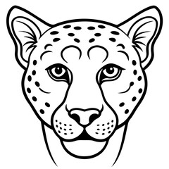 Minimalist One-Line Cheetah Head Vector Art
