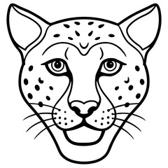 Minimalist One-Line Cheetah Head Vector Art