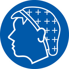 Hairnet Required, mandatory Circle Sign, head and beard covering, hair protection must be worn